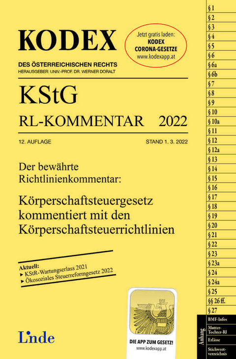 KODEX KStG Richtlinien-Kommentar 2022 - Peter Humann, Andreas Stift
