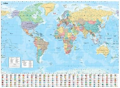 Collins World Wall Laminated Map -  Collins Maps