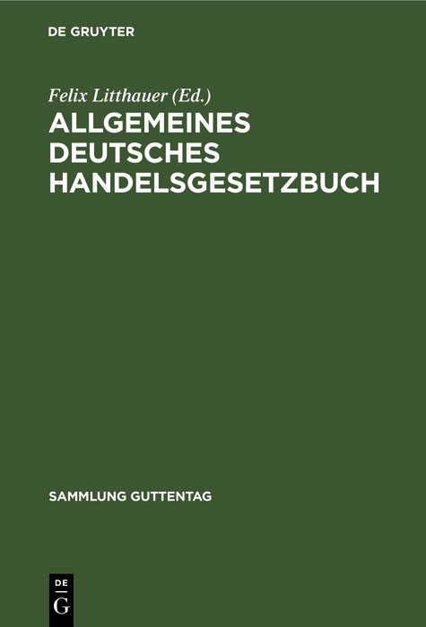 Allgemeines deutsches Handelsgesetzbuch - 