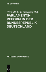 Parlamentsreform in der Bundesrepublik Deutschland - 