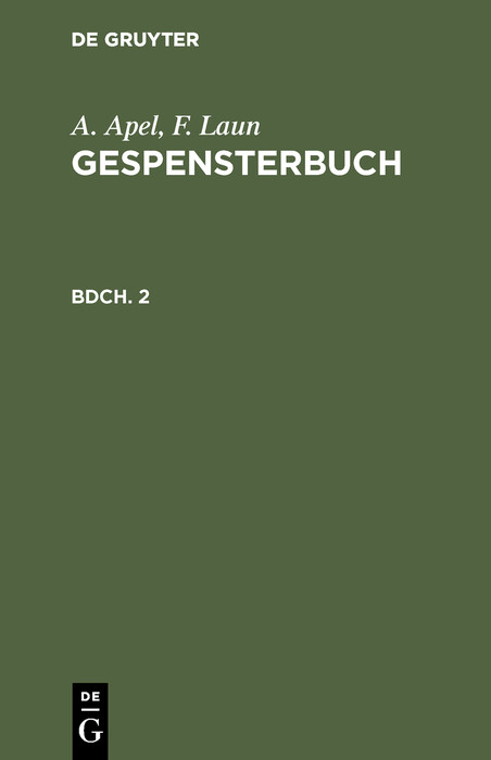A. Apel; F. Laun: Gespensterbuch. Bdch. 2 - A. Apel, F. Laun