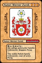 Die adlige polnische Familie Cebrowski, Wappen Poraj. The noble Polish family Cebrowski, coat of arms Poraj. - Werner Zurek
