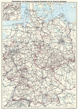 Deutsche Reichsbahn Übersichtskarte DR und DB 1970