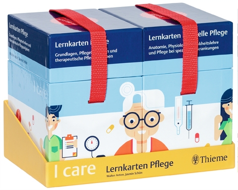 I care Lernkarten Pflege: Set (im Schuber) - Walter Anton, Jasmin Schön