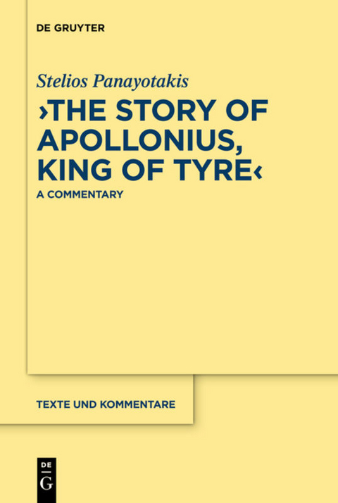 "The Story of Apollonius, King of Tyre" - Stelios Panayotakis