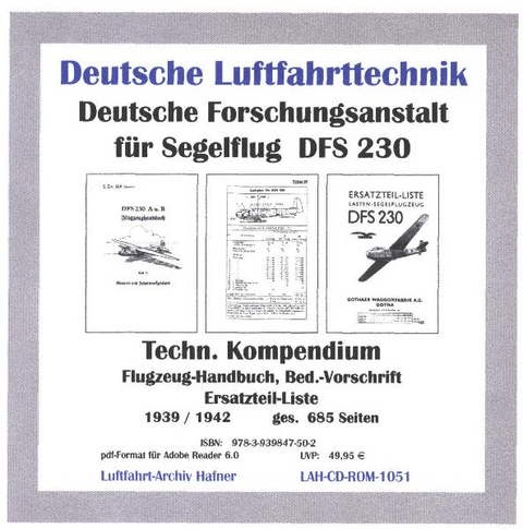 DFS 230 A und B, Lastensegler, Deutsche Forschungsanstalt für Segelflug