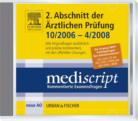 Mediscript 2. Abschnitt der Ärztlichen Prüfung CD-ROM, Hammerexamen 10/06-4/08, inkl. GK2 (3/01-8/05) und GK3 (3/01 - 8/06) - Gisela Liebhaber