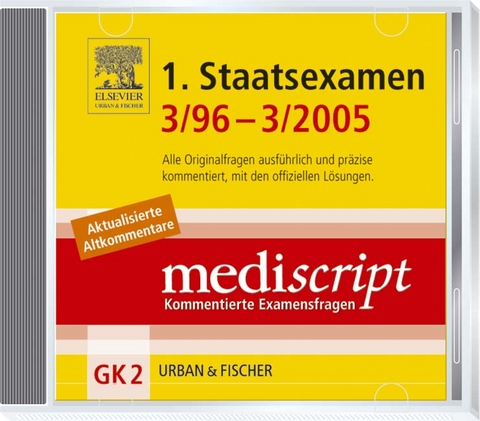 MEDISCRIPT-CD-ROM GK2, 1. STAATSEXAMEN 3/96-3/05 - Jens Vater