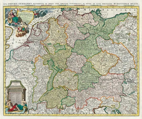Historische Karte: Deutschland - Das Heilige Römische Reich 1740 (Plano)