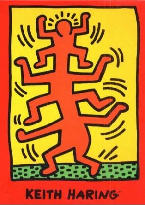 Yellow Cupman / Stack Man, Kunstkarten-Set - Keith Haring
