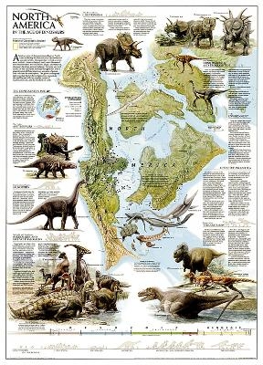 Dinosaurs Of North America Flat - National Geographic Maps