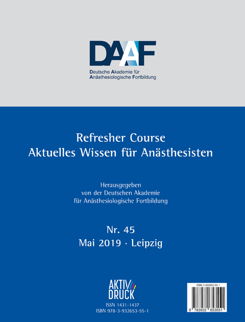 Refresher Course Anästhesie 2019 - 