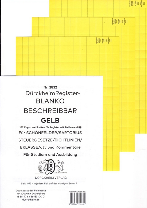 DürckheimRegister® BLANKO-GELB beschreibbar für deine Gesetze - Constantin von Dürckheim