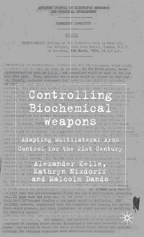 Controlling Biochemical Weapons -  M. Dando,  A. Kelle,  K. Nixdorff