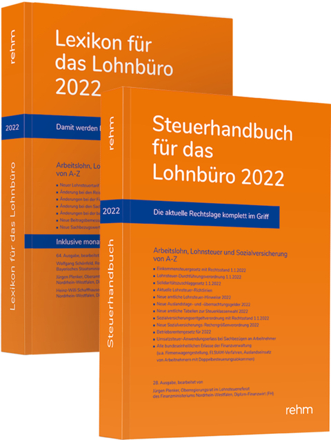 Buchpaket Lexikon für das Lohnbüro und Steuerhandbuch 2022 - Wolfgang Schönfeld, Jürgen Plenker, Heinz-Willi Schaffhausen