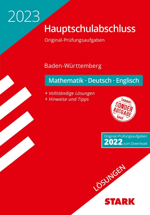 STARK Lösungen zu Original-Prüfungen Hauptschulabschluss 2023 - Mathematik, Deutsch, Englisch 9. Klasse - BaWü