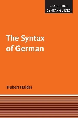 The Syntax of German - Hubert Haider