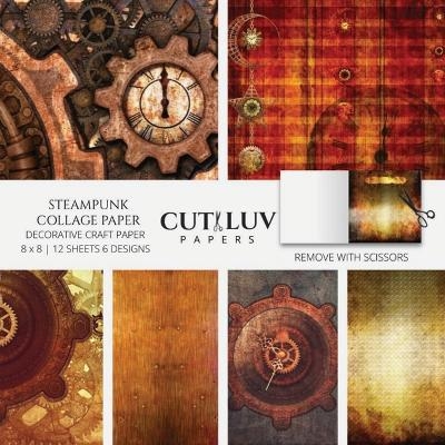 Steampunk Collage Paper for Scrapbooking -  Cut Luv Papers
