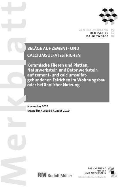 Merkblatt Beläge auf Zement- und Calciumsulfatestrichen 2022-11 - Rudolf Voos
