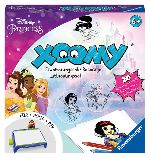 Ravensburger Xoomy® Erweiterungsset Disney Princess 23535 - Erweiterungsset für den Xoomy Midi oder Maxi, Xoomy Erweiterung mit 20 neuen Motiven