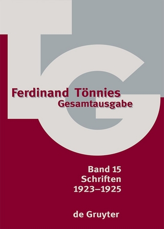 Ferdinand Tönnies: Gesamtausgabe (TG) / 1923?1925 - Dieter Haselbach