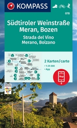 KOMPASS Wanderkarten-Set 078 Südtiroler Weinstraße, Meran, Bozen / Strada del Vino, Merano, Bolzano (2 Karten) 1:25.000 - 