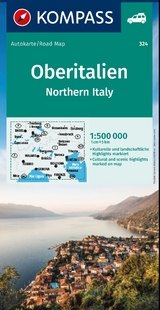 KOMPASS Autokarte Oberitalien, Italia settentrionale, Northern Italy, Italie du Nord 1:500.000 - 