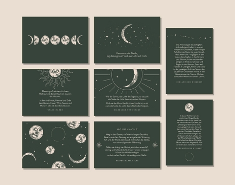 Schönes Postkarten Set "Sei wie der Mond" - Johanna Kramer