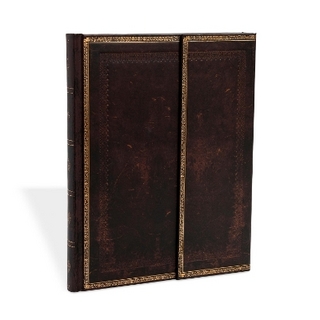 Black Moroccan Ultra Lined Hardcover Journal (Wrap Closure) - Paperblanks