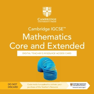 Cambridge IGCSE™ Mathematics Core and Extended Digital Teacher's Resource - Individual User Licence Access Card (5 Years' Access) - Dicky Susanto