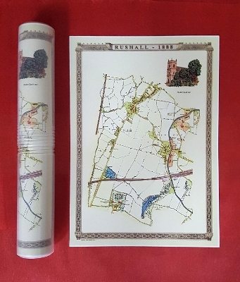 Rushall to Daw End 1888 - Old Map Supplied Rolled in a Clear Two Part Screw Presentation Tube - Print size 45cm x 32cm - Mapseeker Publishing