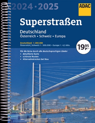 ADAC Superstraßen Autoatlas 2024/2025 Deutschland 1:200.000, Österreich, Schweiz 1:300.000 mit Europa 1:4,5 Mio. - 