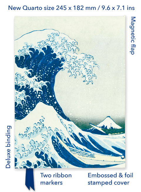 Katsushika Hokusai: The Great Wave (Foiled Quarto Journal) - 