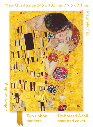 Gustav Klimt: The Kiss (Foiled Quarto Journal) - Flame Tree Studio