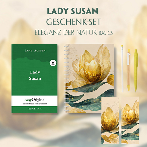 Lady Susan Geschenkset (Softcover + Audio-Online) + Eleganz der Natur Schreibset Basics - Jane Austen