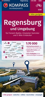 KOMPASS Fahrradkarte 3330 Regensburg und Umgebung 1:70.000 - 