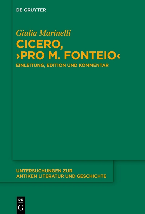 Cicero, ›Pro M. Fonteio‹ - Giulia Marinelli