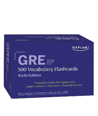 GRE Vocabulary Flashcards, Sixth Edition + Online Access to Review Your Cards, a Practice Test, and Video Tutorials -  Kaplan Test Prep