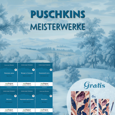 Puschkins Meisterwerke (6 Bücher + Audio-Online + exklusive Extras) - Frank-Lesemethode - Alexander Puschkin