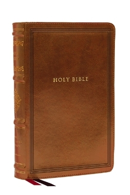 NKJV Large Print Reference Bible, Brown Leathersoft, Red Letter, Comfort Print (Sovereign Collection) -  Thomas Nelson
