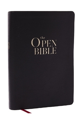 The Open Bible: Read and Discover the Bible for Yourself (NKJV, Black Leathersoft, Red Letter, Comfort Print, Thumb Indexed) -  Thomas Nelson