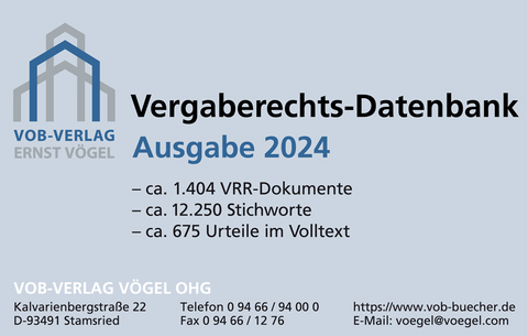 Vergaberechts-Datenbank 1998–2023 - Andreas Demharter, Tilman Class, Hans-Peter Burchardt
