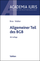 Allgemeiner Teil des BGB - Brox, Hans; Walker, Wolf-Dietrich