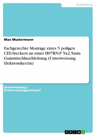 Fachgerechte Montage eines 5 poligen CEE-Steckers an einer H07RN-F 5x2,5mm Gummischlauchleitung (Unterweisung Elektroniker/in) - Max Mustermann