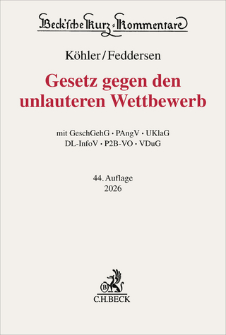 Gesetz gegen den unlauteren Wettbewerb - Helmut Köhler; Jörn Feddersen; Christian Alexander