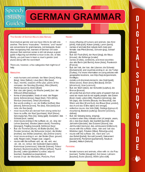 German Grammar (Speedy Language Study Guides) -  Speedy Publishing