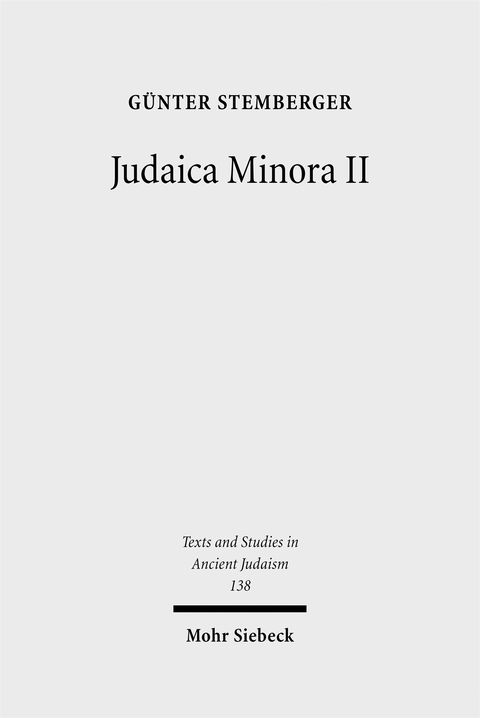 Judaica Minora - Günter Stemberger