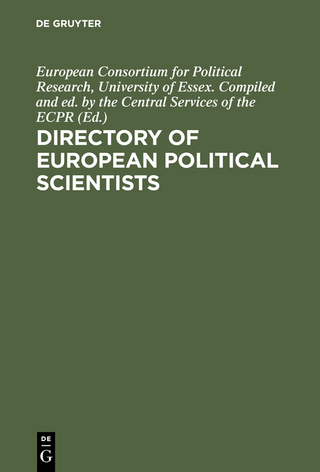 Directory of European political scientists - European Consortium for Political Research Compiled and ed. by the Central Services of the ECPR, University of Essex.