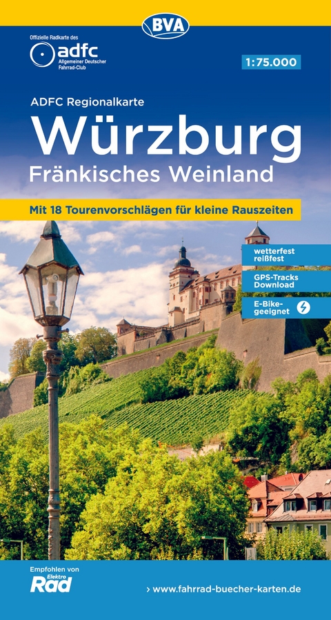 BVA ADFC Regionalkarte Würzburg Fränkisches Weinland 1:75.000