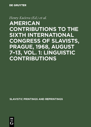 American contributions to the Sixth International Congress of Slavists, Prague, 1968, August 7-13, Vol. 1: Linguistic contributions - Henry Ku?era; 1968; Praha&gt; International Congress of Slavists &lt;6